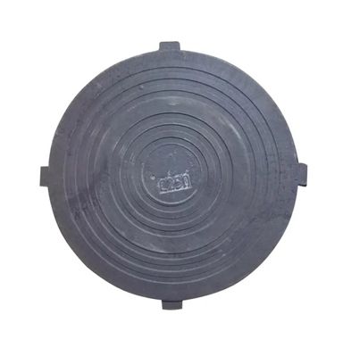 Крышка легкого люка полимерпесчаная черная Д-600 мм (А15)