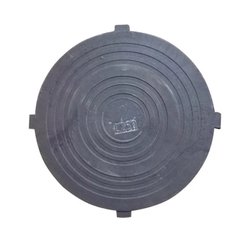 Крышка тяжелого люка полимерпесчаная черная Д-640 мм (С250)