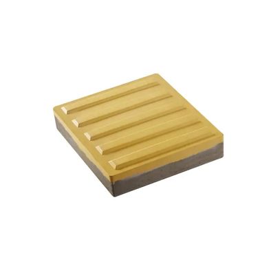 Тактильна плитка напольна бетона "полоса", 300х300х60 (2 сорт), жовта