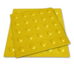 Тактильная напольная плитка полиуретановая пт 14 "конус", 300х300х3, желтая