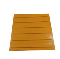 Тактильная напольная плитка полиуретановая "полоса", 400х400х3, желтая